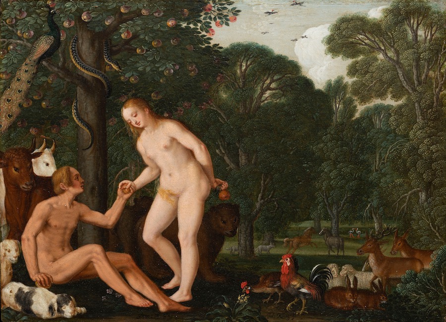 Adam and Eve in Paradise by Johann König, Nuremberg 1629