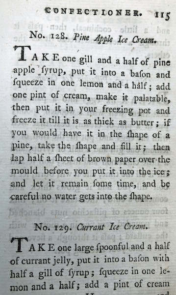 Frederick Nutt's ice cream recipe